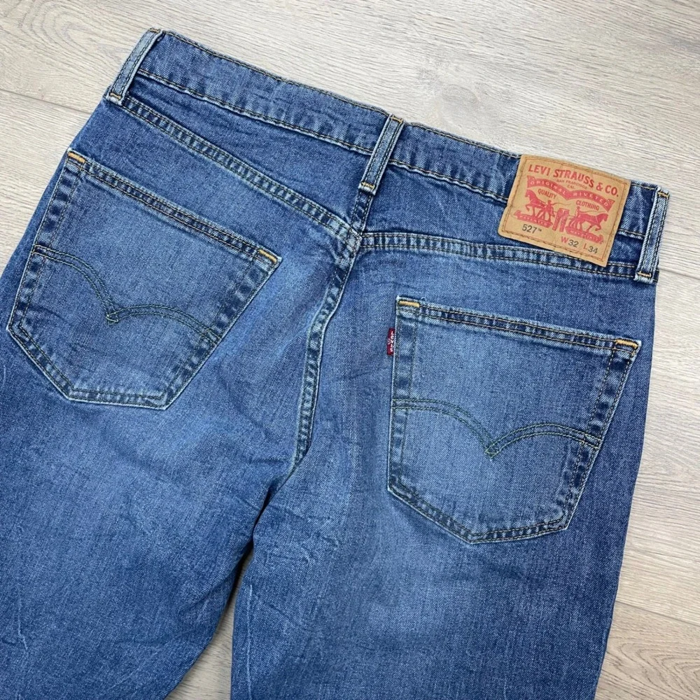 Levi's 527 Slim Bootcut Jeans Mens 32x34 Blue Denim Country Cowboy